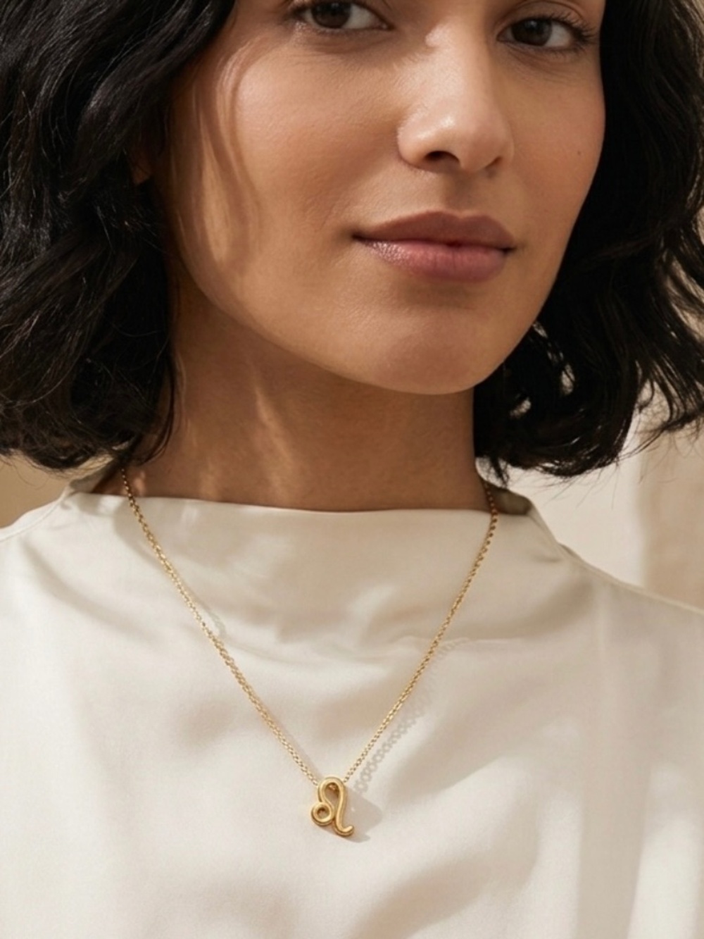 Bold Spirit: Leo Zodiac Sign Charm Pendant Necklace in Gold Tone